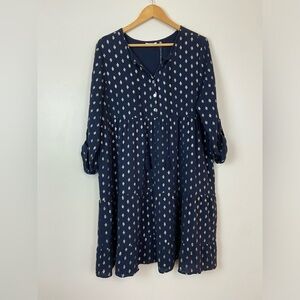 NWT KACTUS GLITTER PRINT COTTON BOHEMIAN BOHO MINI DRESS